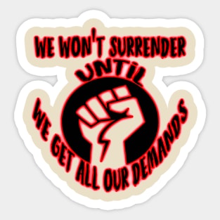 The fist of the protesters Sticker